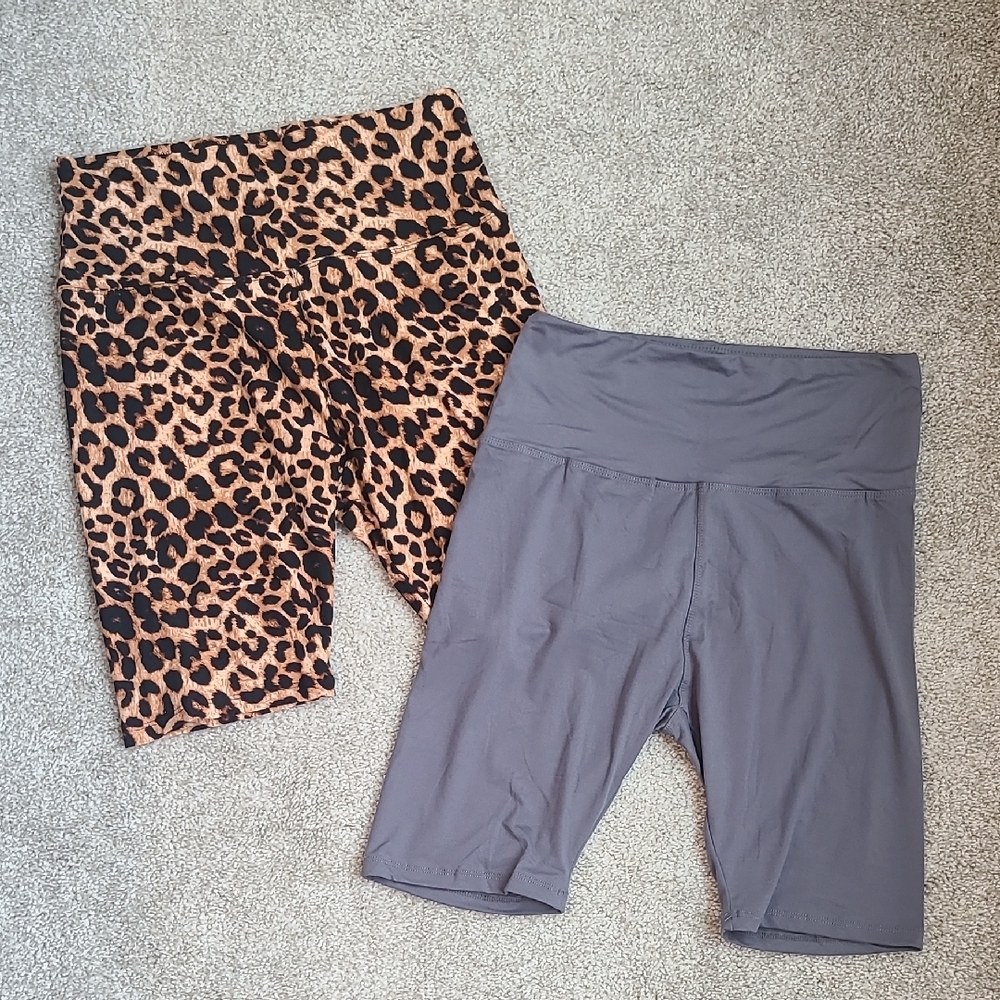 Leopard and Gray Shorts Set